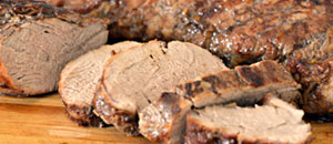 Slices of roasted pork